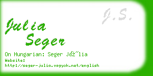 julia seger business card